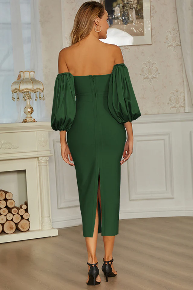 Off Shoulder Lantern Sleeve Dress - Image 16