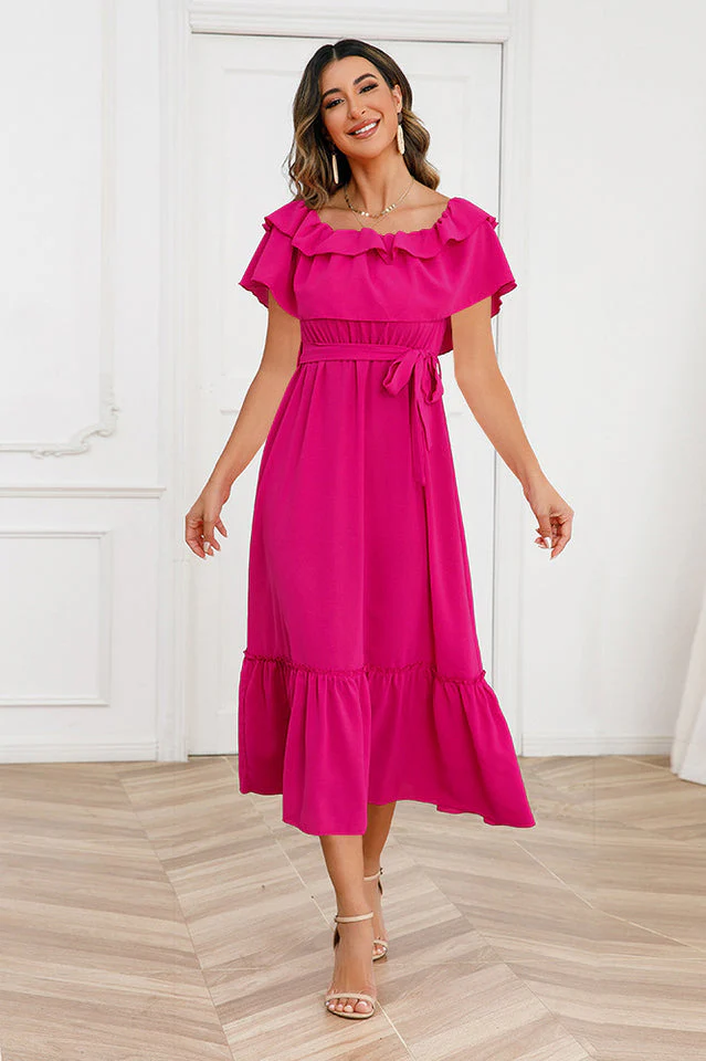 Off Shoulder Tiered Maxi Dress - Image 10