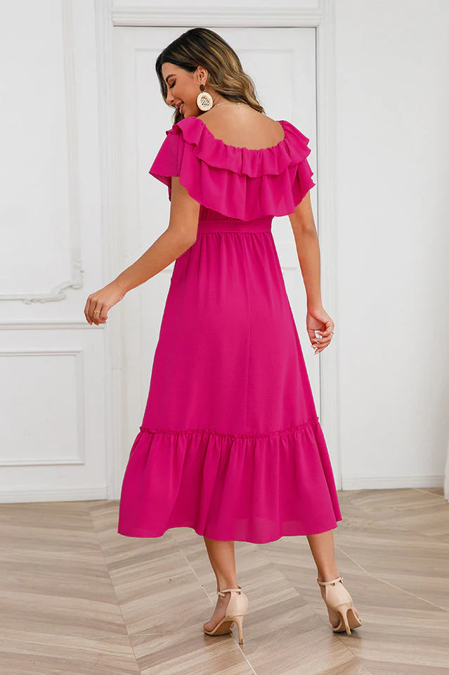 Off Shoulder Tiered Maxi Dress - Image 12