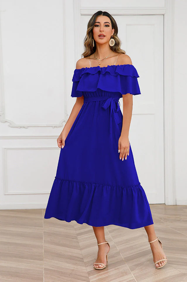 Off Shoulder Tiered Maxi Dress - Image 5