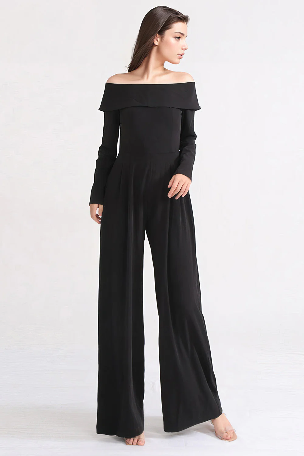 Off Shoulders Jumpsuit - Black - Image 4