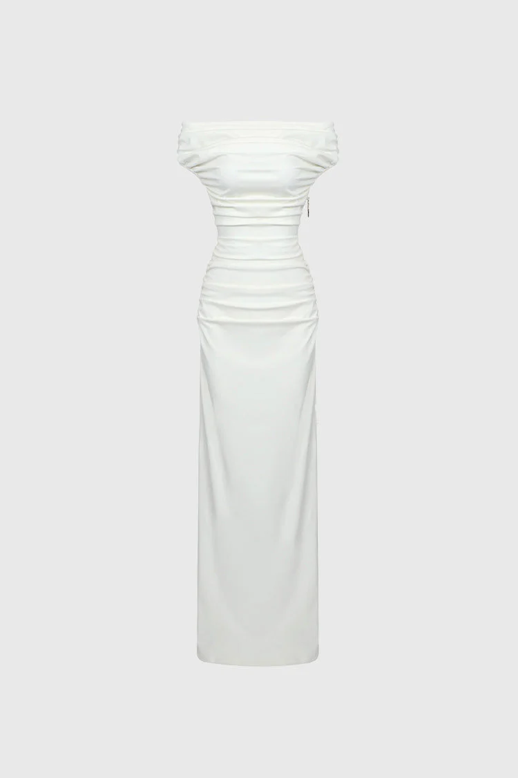 Off Shoulders Maxi Dress - White - Image 2