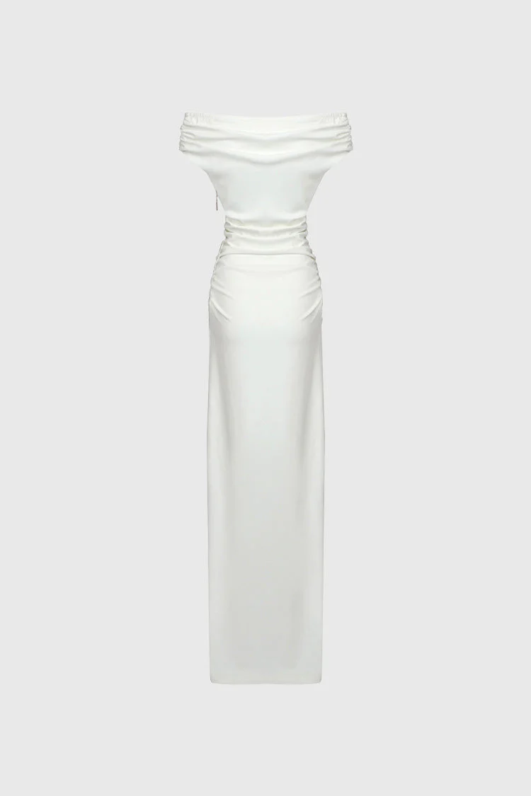 Off Shoulders Maxi Dress - White - Image 3