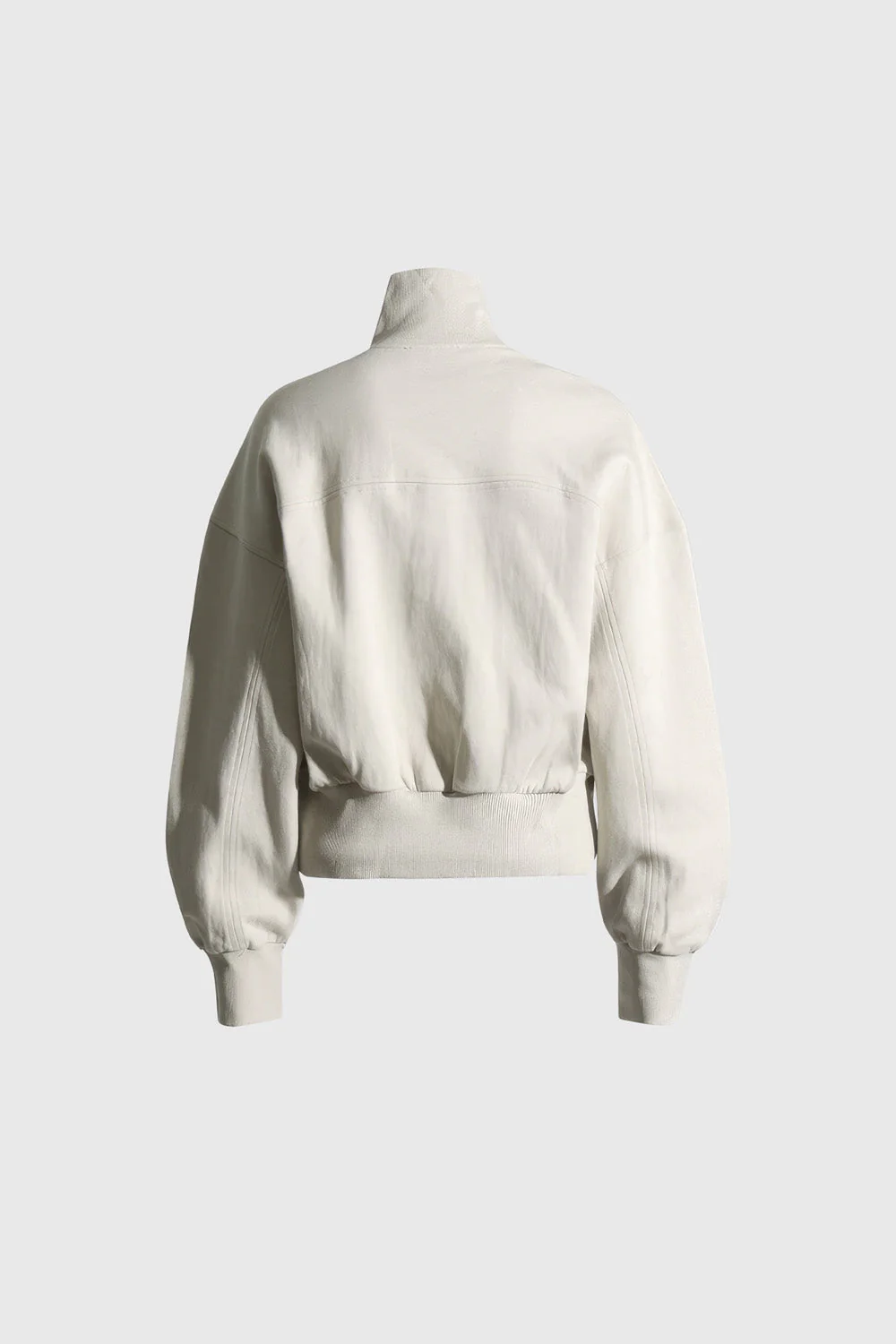 Off Shoulders Sweatshirt with Zippers - Beige - Image 3
