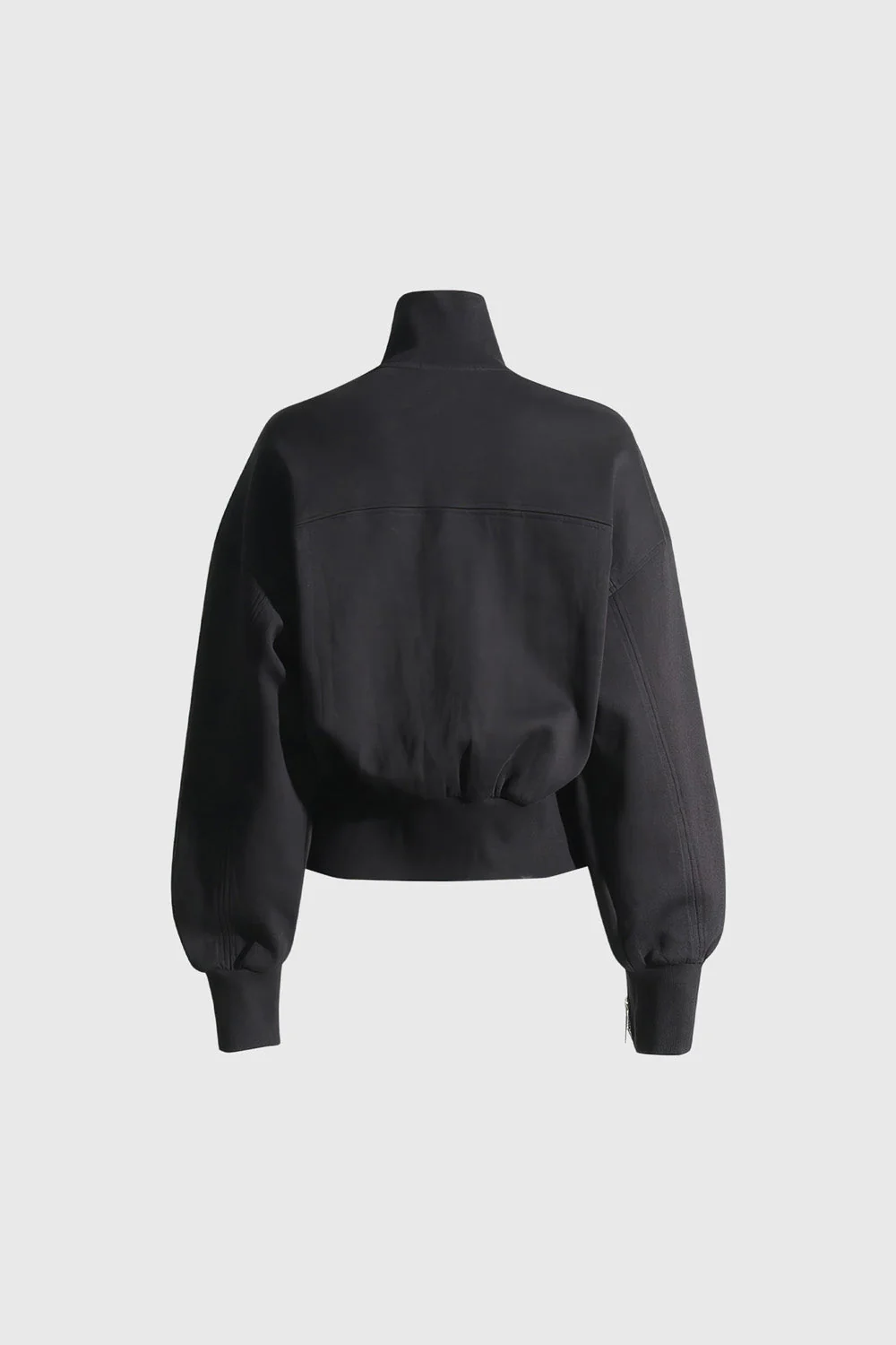 Off Shoulders Sweatshirt with Zippers - Black - Image 3