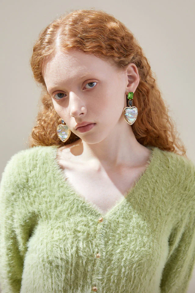Oil Printing Heart Pendent Earrings - Image 3
