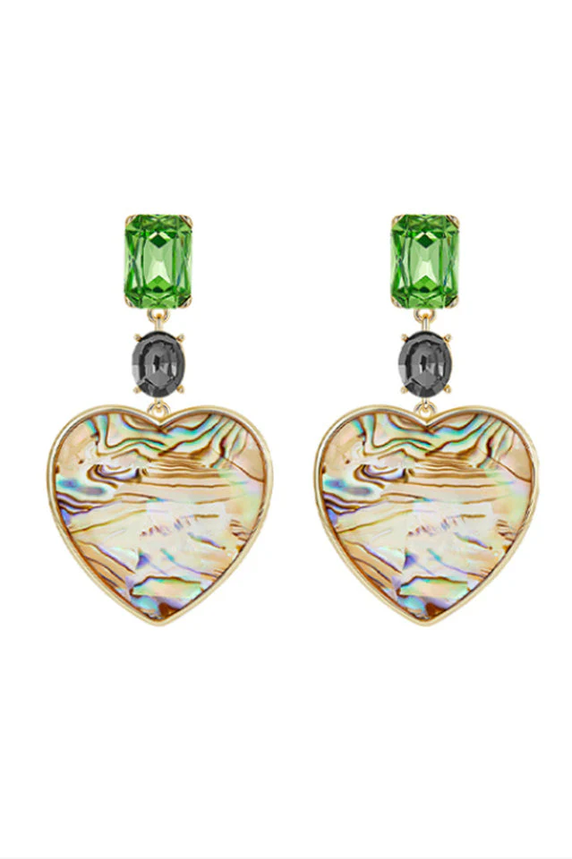 Oil Printing Heart Pendent Earrings - Image 4