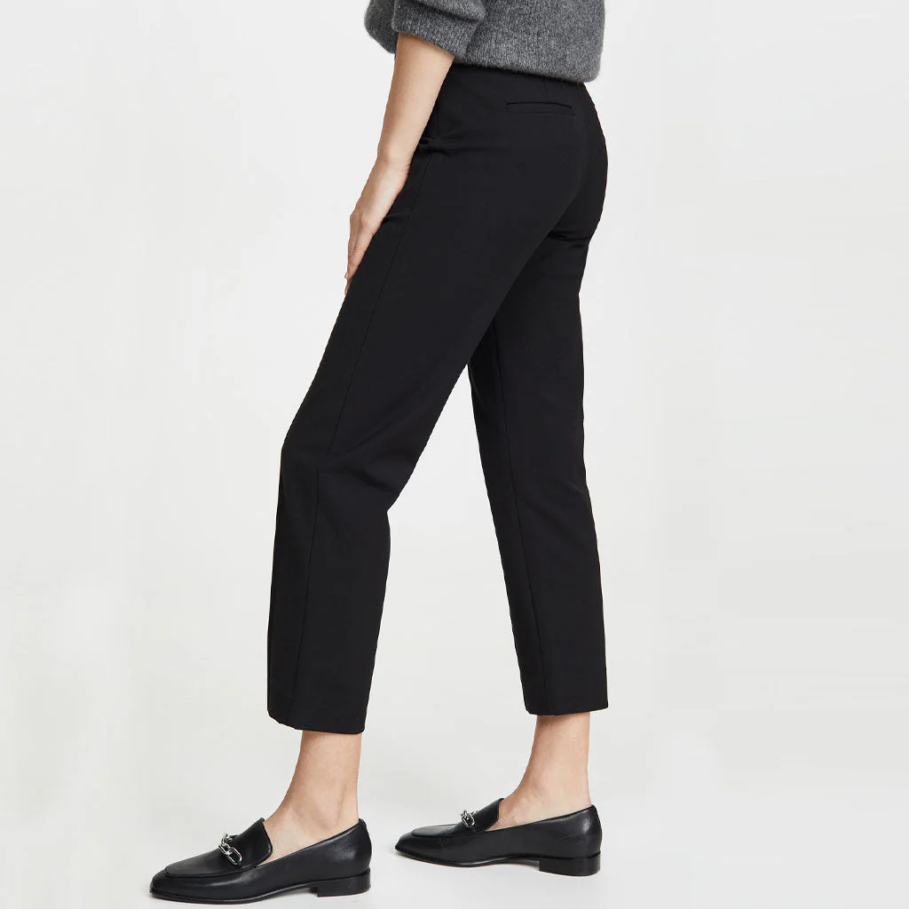 OL Solid Color Mid Waist Ankle Length Legging Pants - Black - Image 2