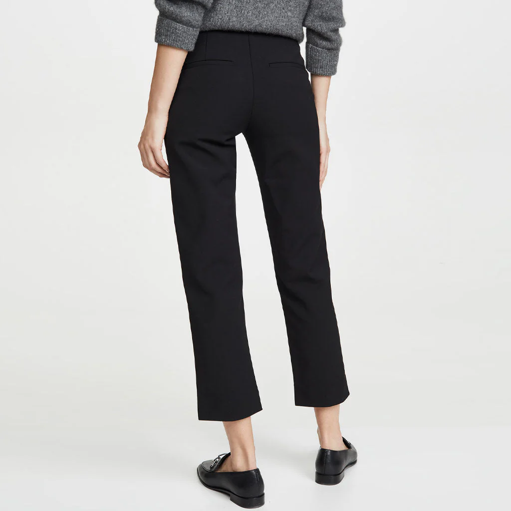 OL Solid Color Mid Waist Ankle Length Legging Pants - Black - Image 3
