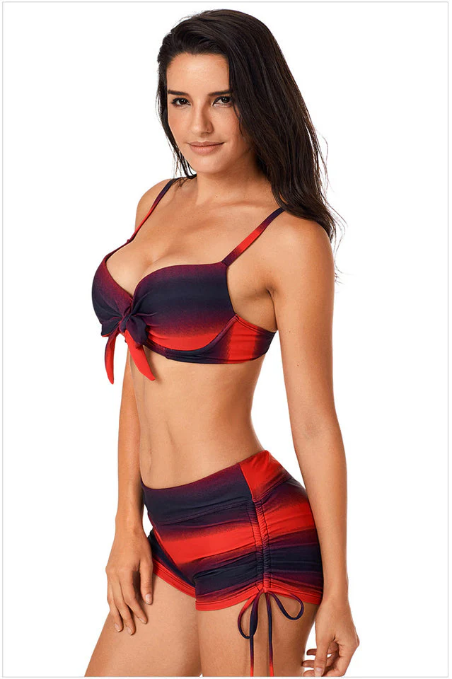 Ombre Shading Push Up Bikini Set - Image 4