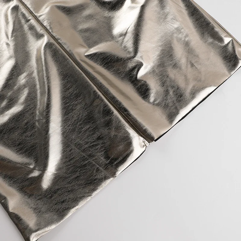 ONE SHOULDER SILVER BODYCON MIDI DRES - Image 10