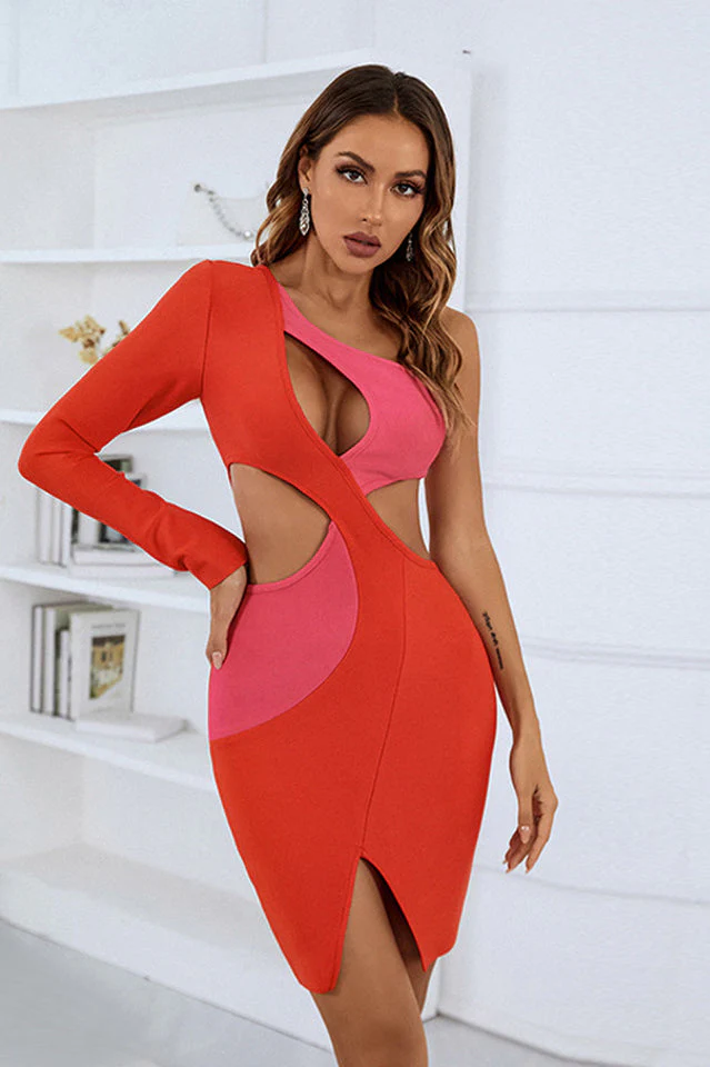 One Shoulder Cut Out Dress - Image 4