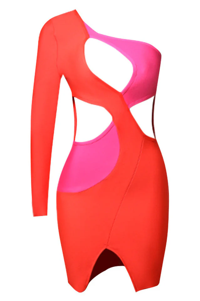 One Shoulder Cut Out Dress - Image 9