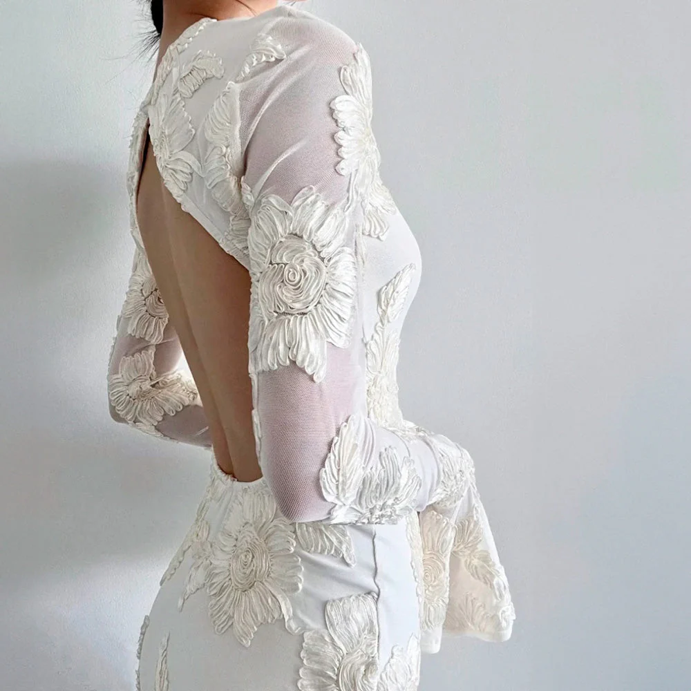 OPEN Back Mini Dress with Flowers - Image 2