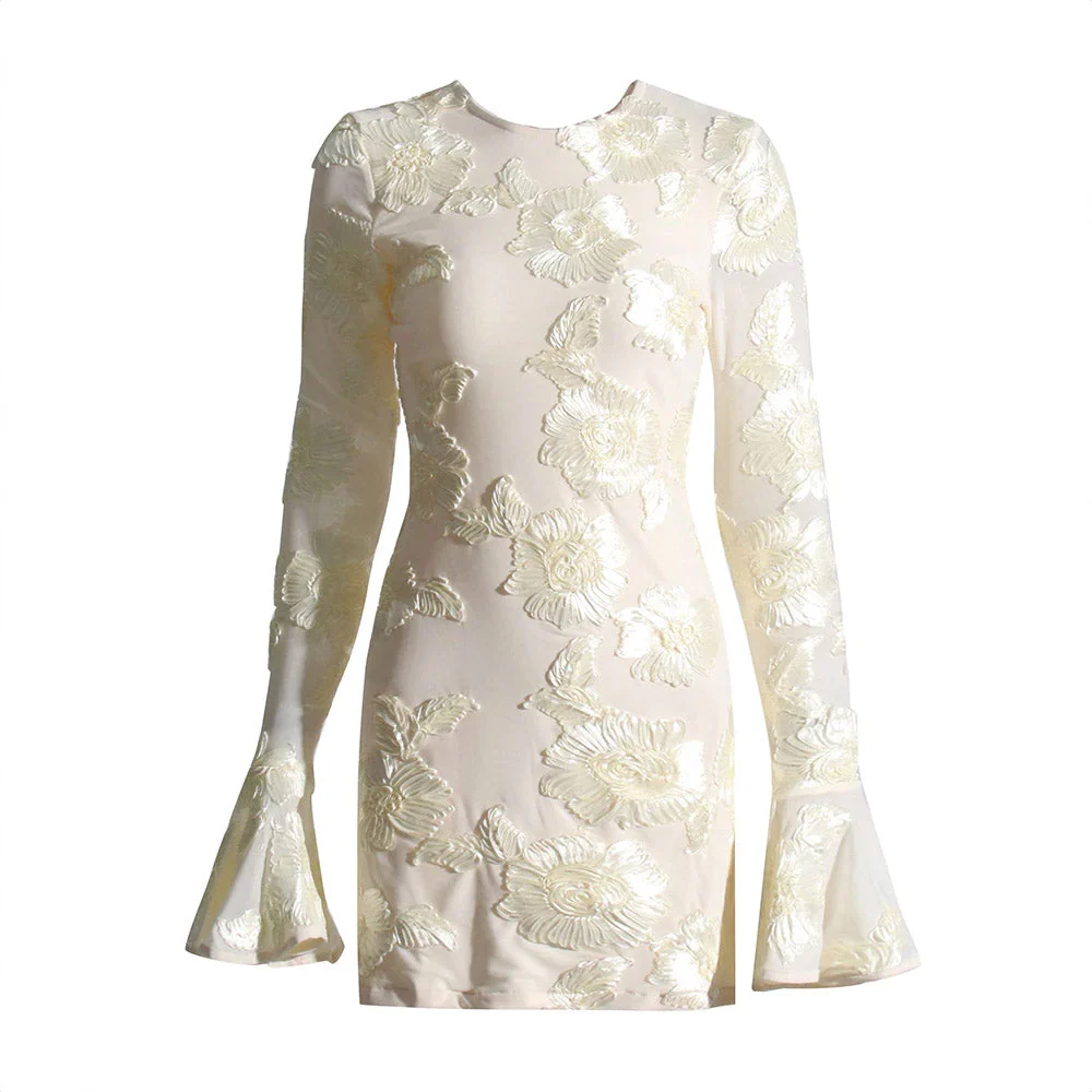 OPEN Back Mini Dress with Flowers - Image 3