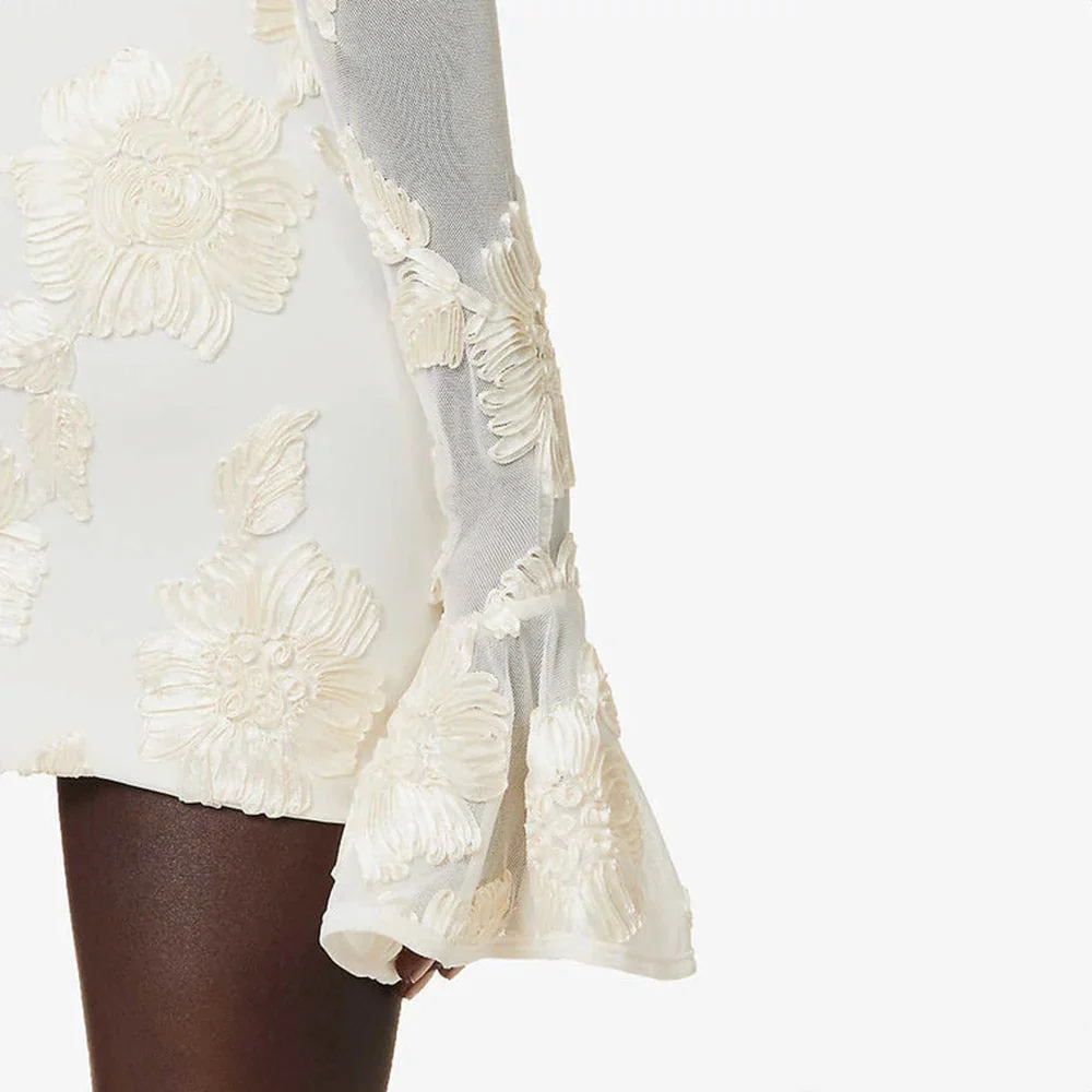 OPEN Back Mini Dress with Flowers - Image 5