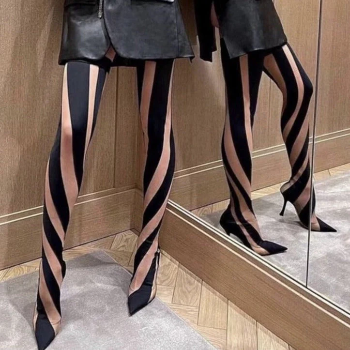 Black Mesh HIGH BOOTS - Image 9