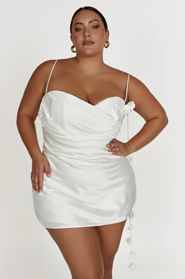 Otillie Rose Halter Satin Mini Dress - Image 5