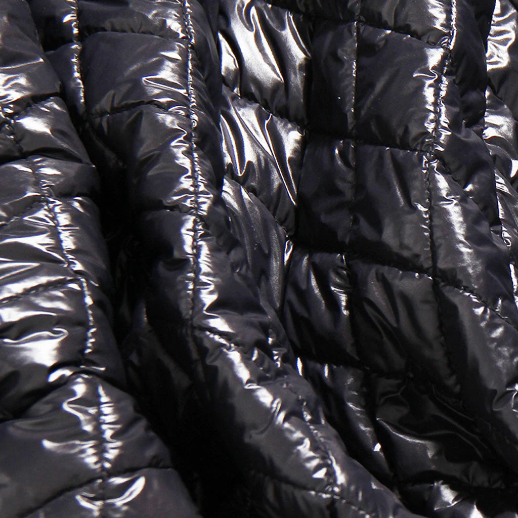 Oversized Long Sleeve Collared Vegan Leather Zip Up Cropped Jacket - Image 3