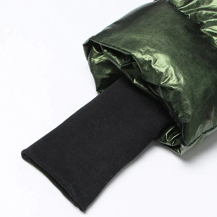 DARK GREEN OVERSIZED Puffer Jacket with IRREGULAR HEM - Image 7