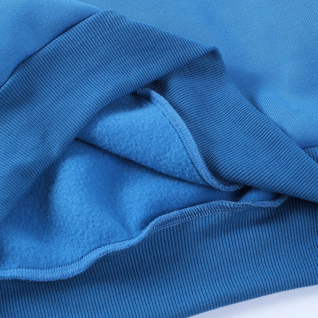 Oversized Ribbed Lettering Trim Drop Shoulder Long Sleeve Sweatshirt - Royal Blue - Image 4