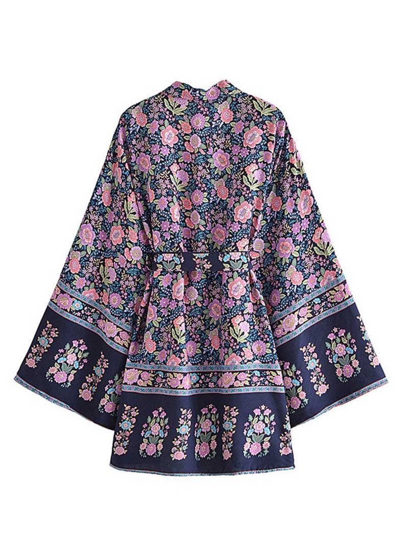 Party Wear Beauty Floral Printed Kimono Gown Duster Robe - Image 3