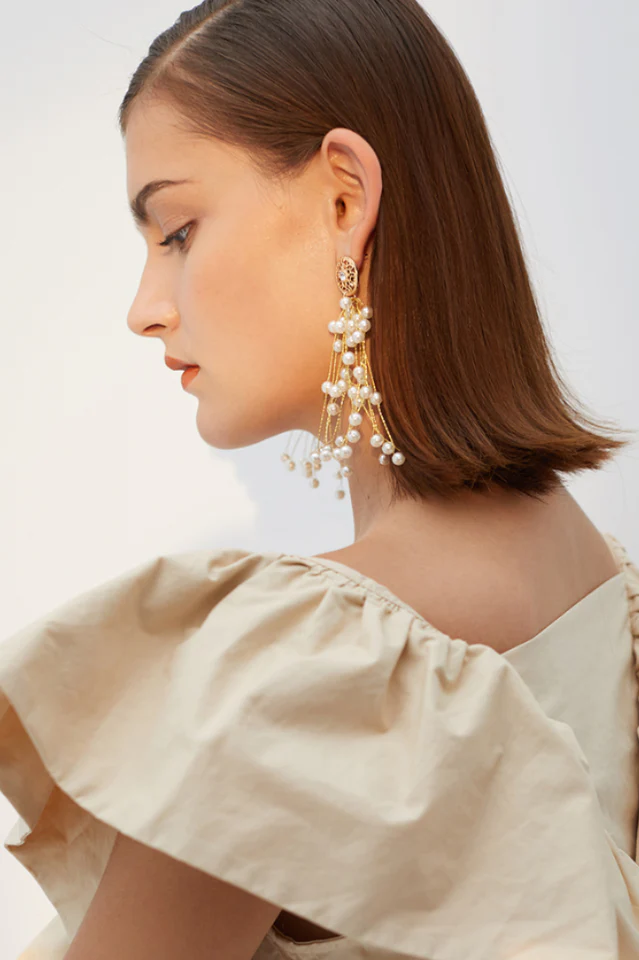 Pearl Pendant Drop Earrings - Image 5