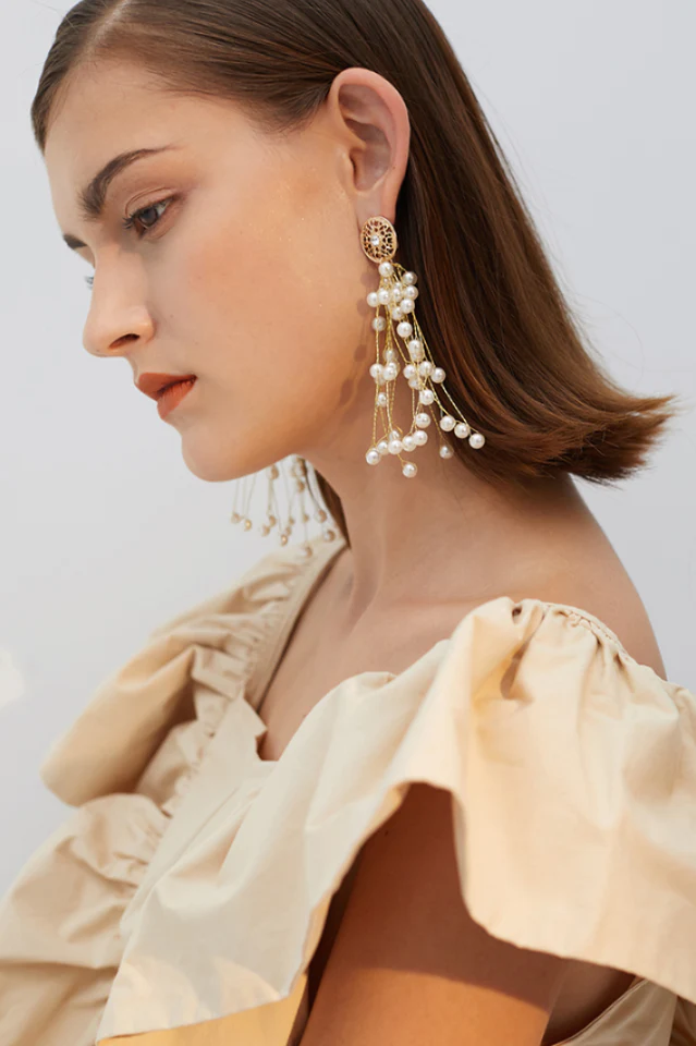 Pearl Pendant Drop Earrings - Image 8