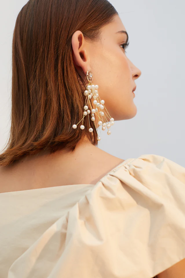Pearl Pendant Drop Earrings - Image 9