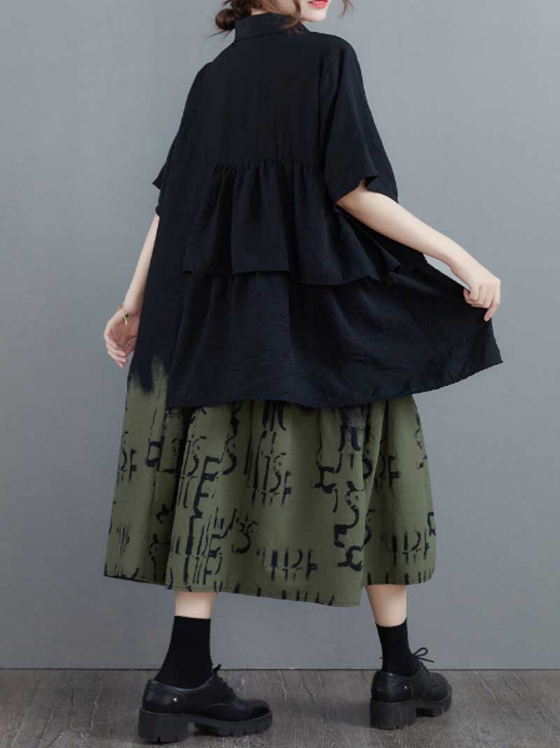 Pendulum Style Contrasting A-Line Shirt Dress - Image 2