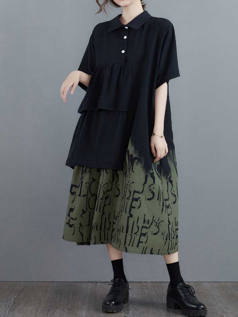Pendulum Style Contrasting A-Line Shirt Dress - Image 3
