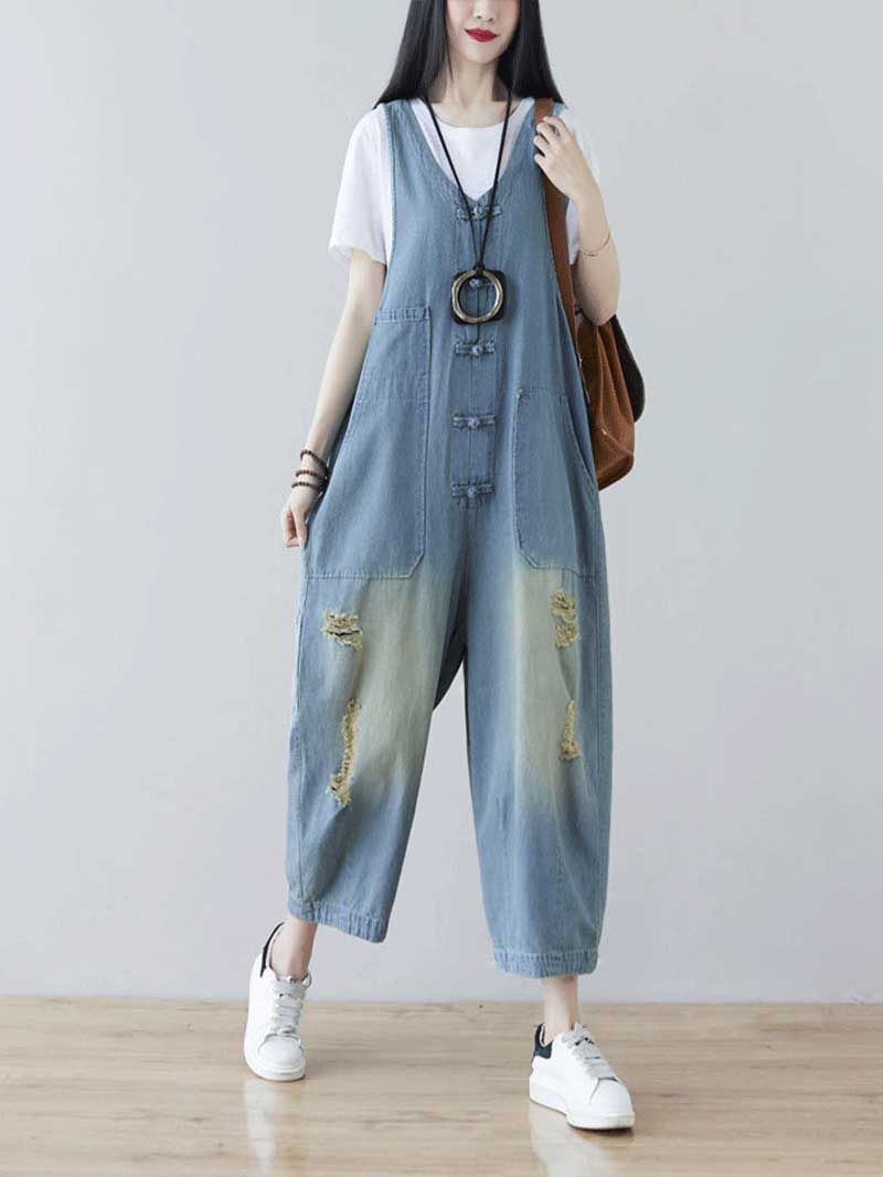People Look At You Denim Overall Dungarees - Image 3