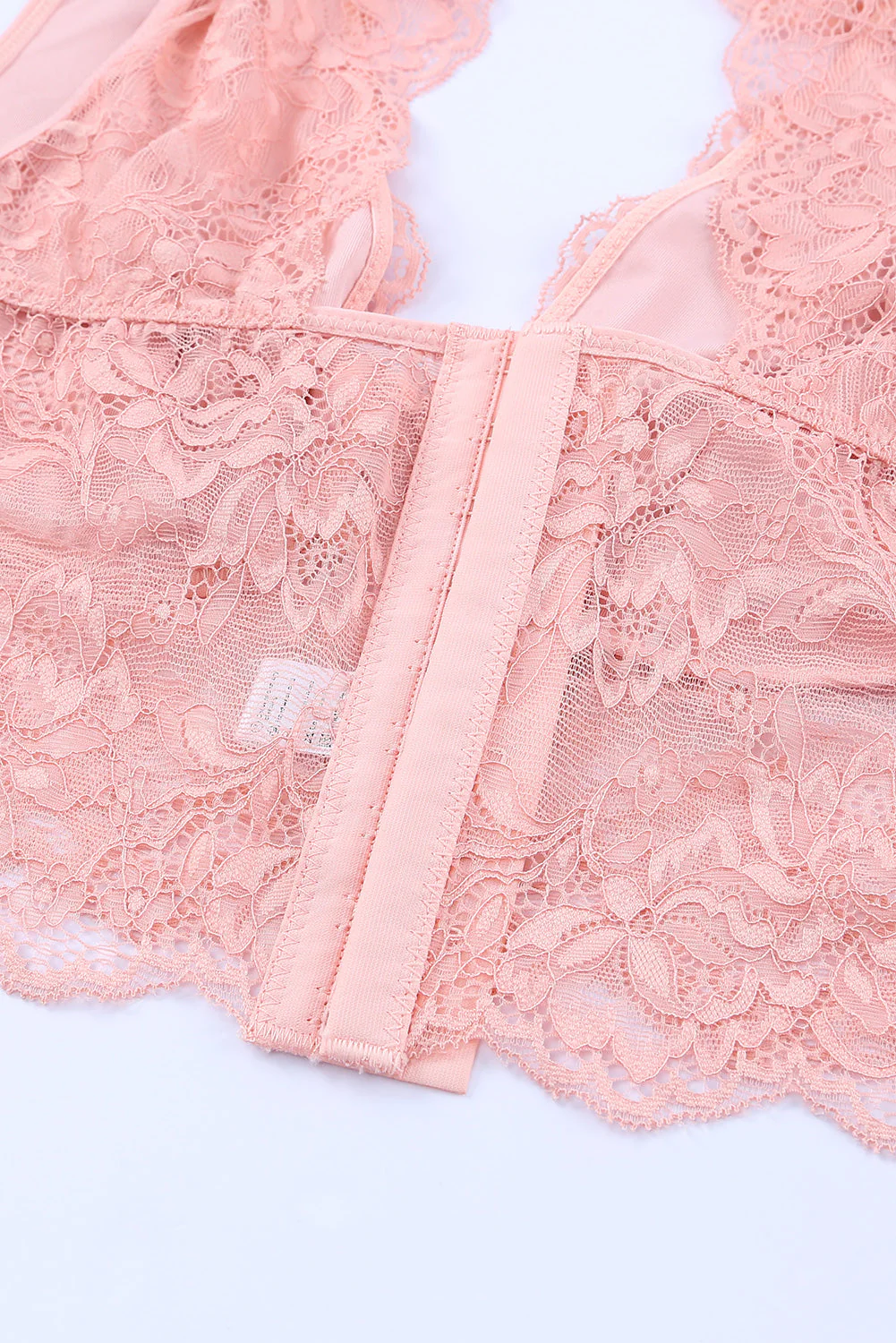 Pink 2Pcs Cutout Lace Bustier Lingerie Set - Image 10
