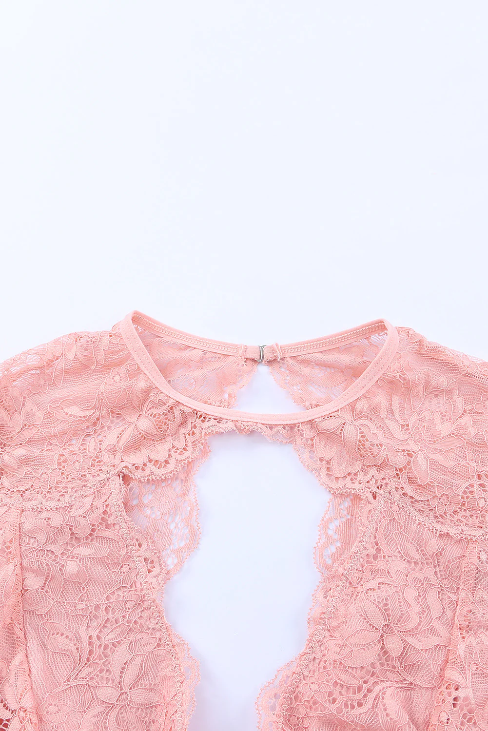 Pink 2Pcs Cutout Lace Bustier Lingerie Set - Image 14