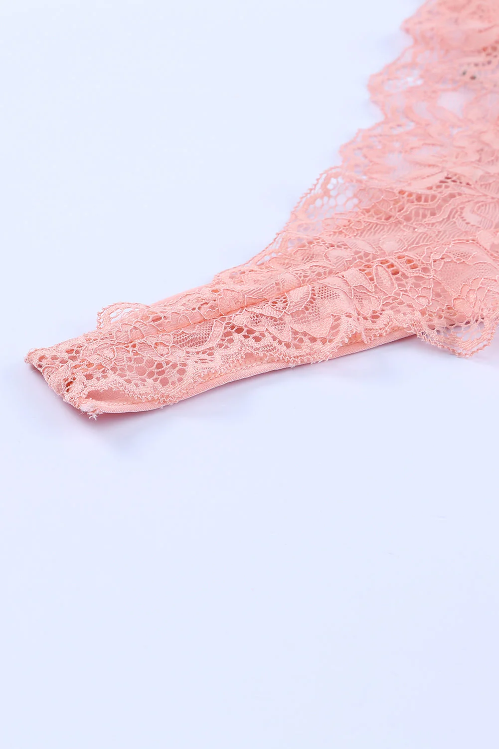 Pink 2Pcs Cutout Lace Bustier Lingerie Set - Image 15