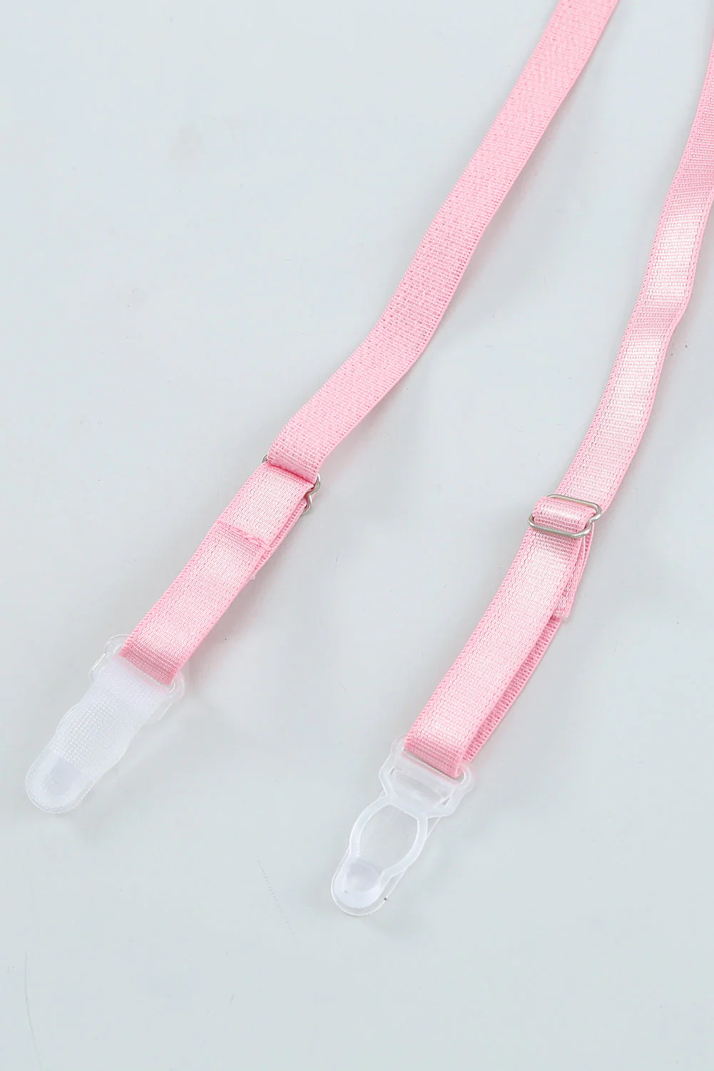 Pink Eyelash Trim Lace Bralette Set With Garter Belt - Image 11