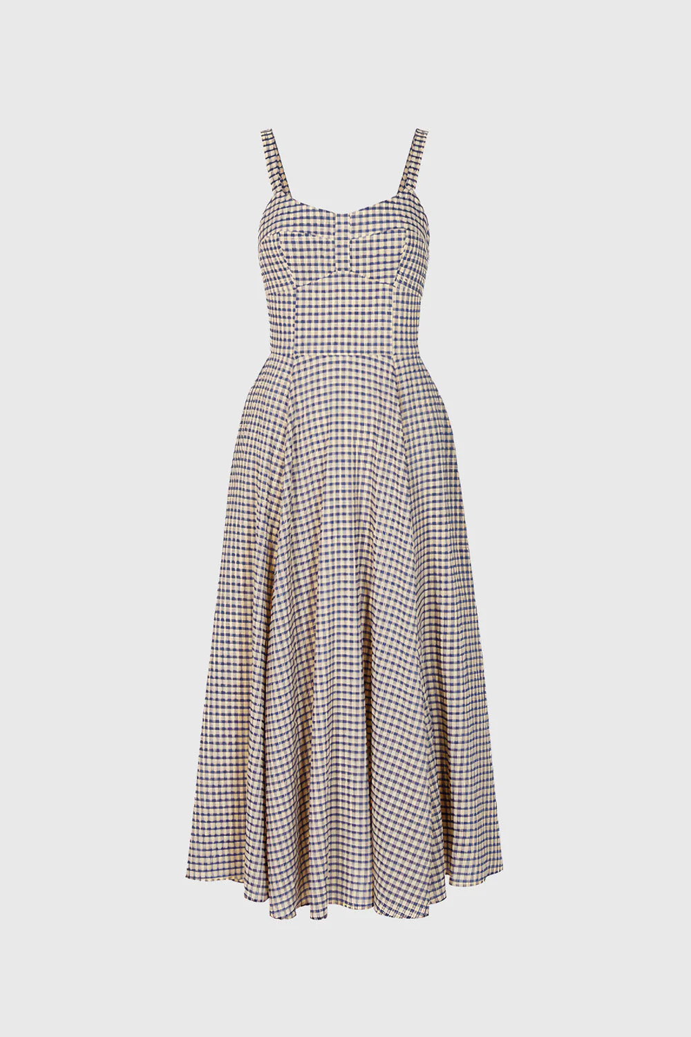 Plaid Maxi Dress - Beige & Purple - Image 4