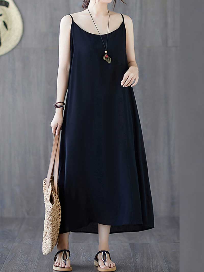 Plain Cotton Slip Dress - Image 2