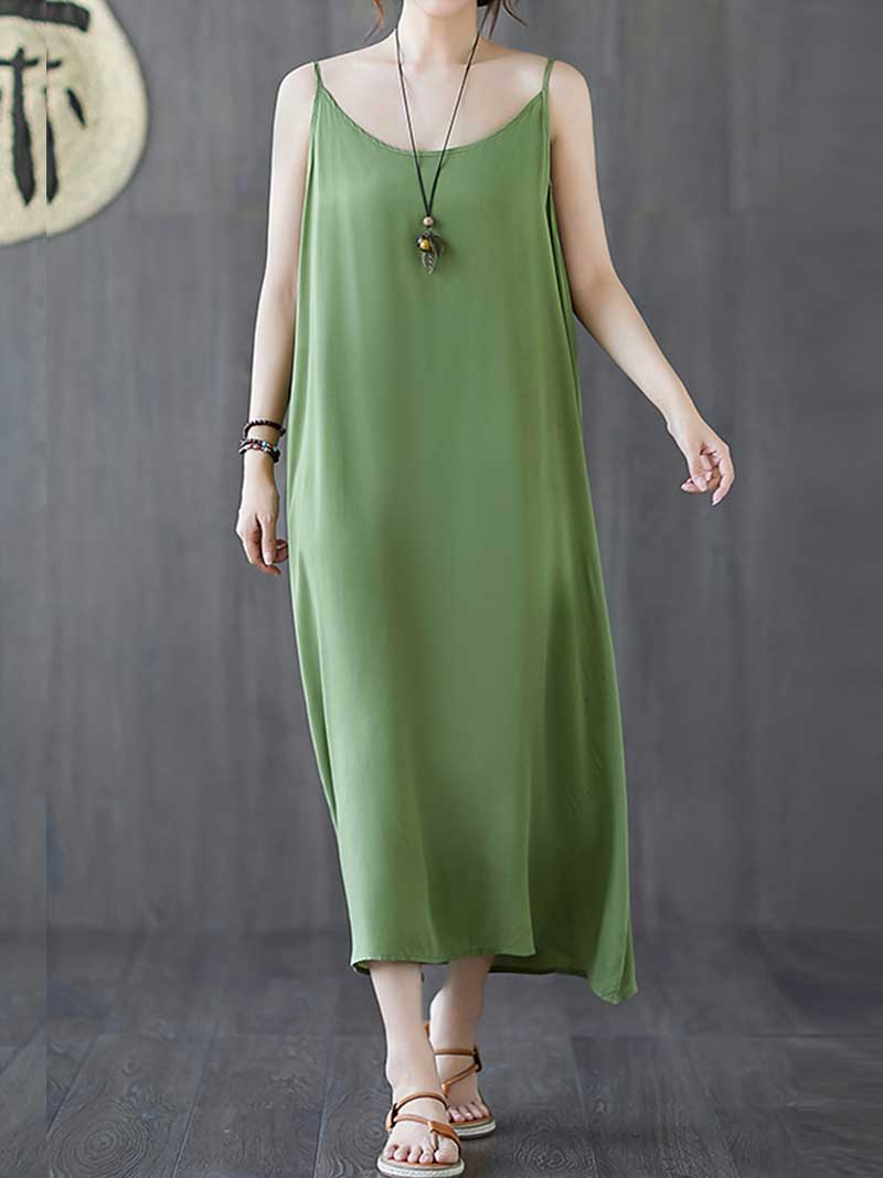 Plain Cotton Slip Dress - Image 3