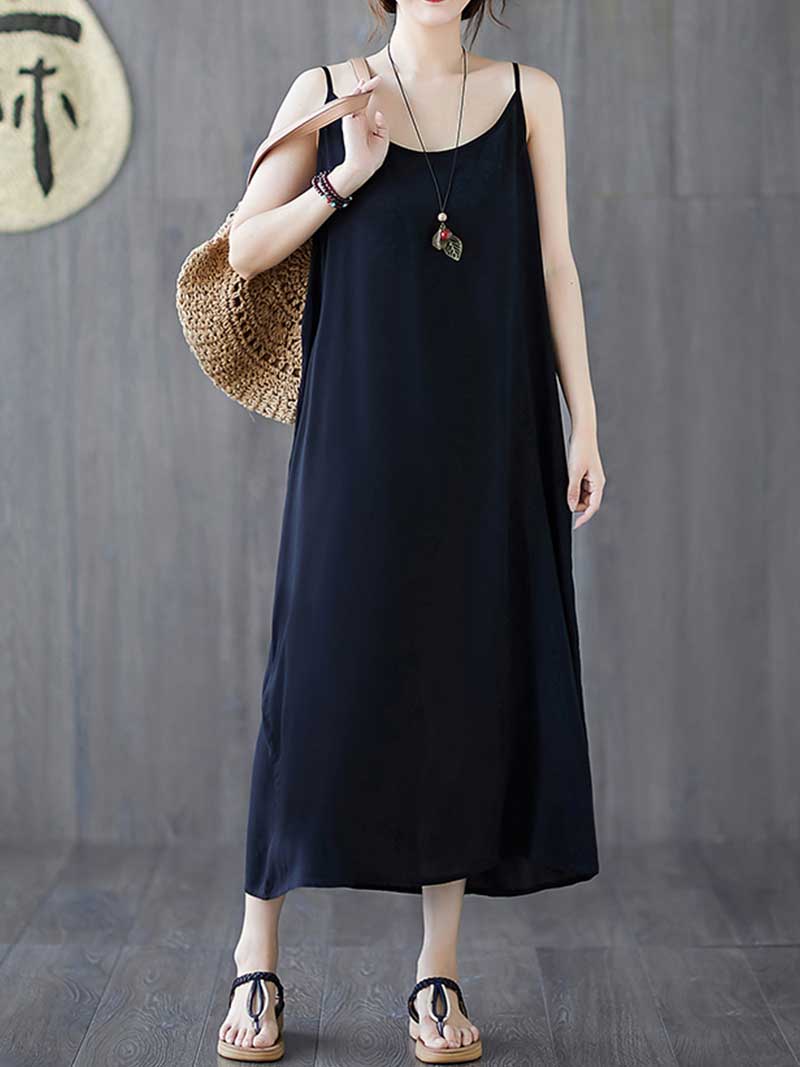 Plain Cotton Slip Dress - Image 6