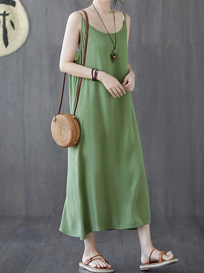 Plain Cotton Slip Dress - Image 7