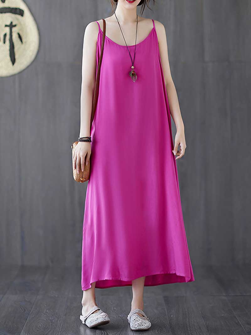 Plain Cotton Slip Dress - Image 3