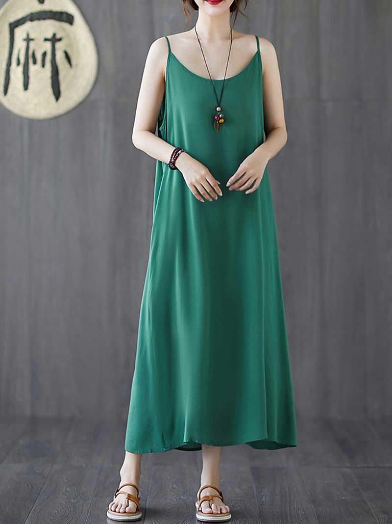 Plain Cotton Slip Dress - Image 6