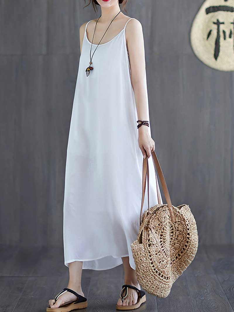 Plain Cotton Slip Dress - Image 9
