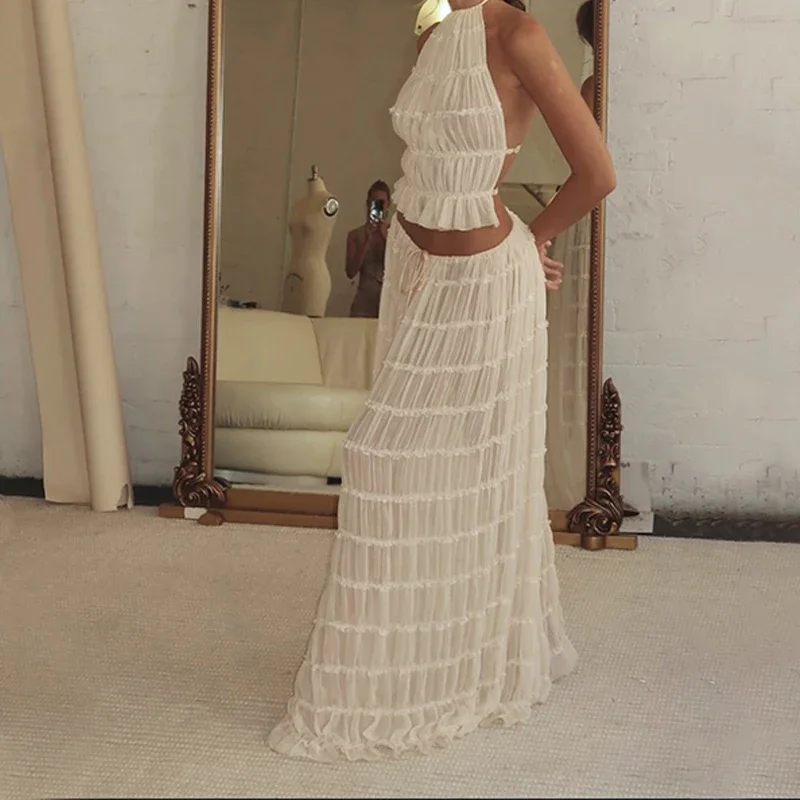 SLAVA PLEATED CROP TOP and Long Skirt SET - Image 14