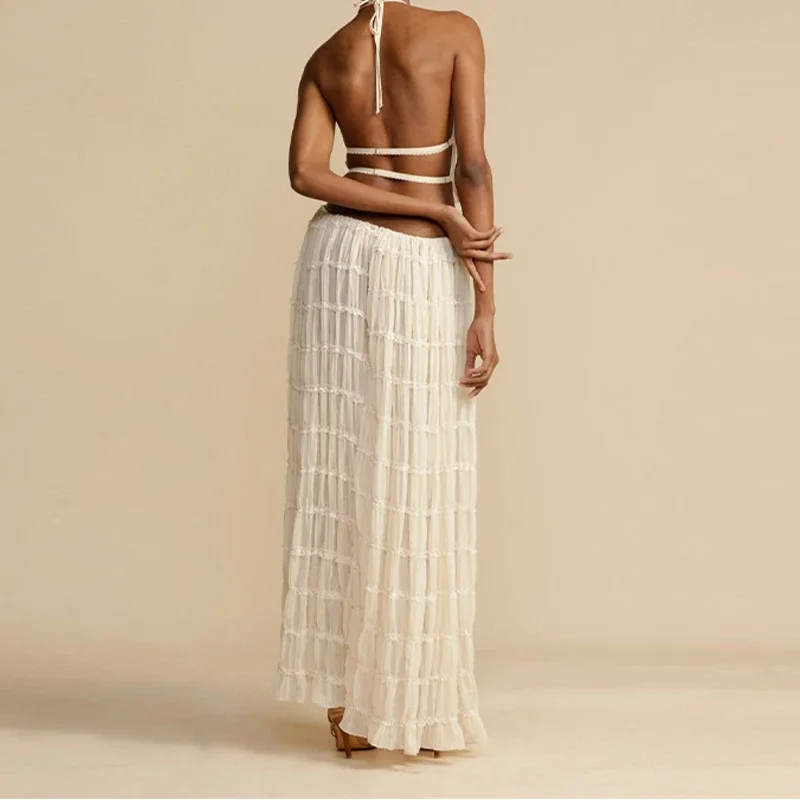 SLAVA PLEATED CROP TOP and Long Skirt SET - Image 2
