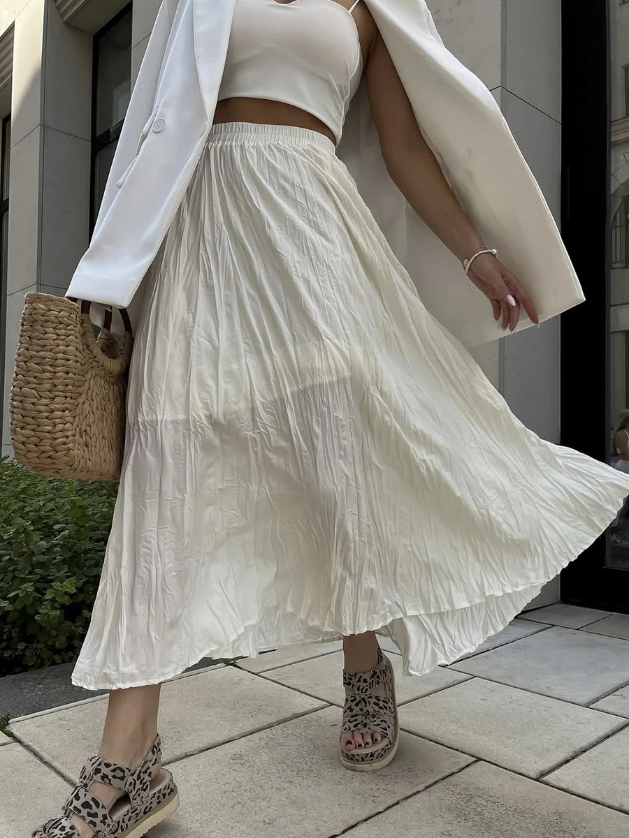 Pleated midi skirt - Image 2
