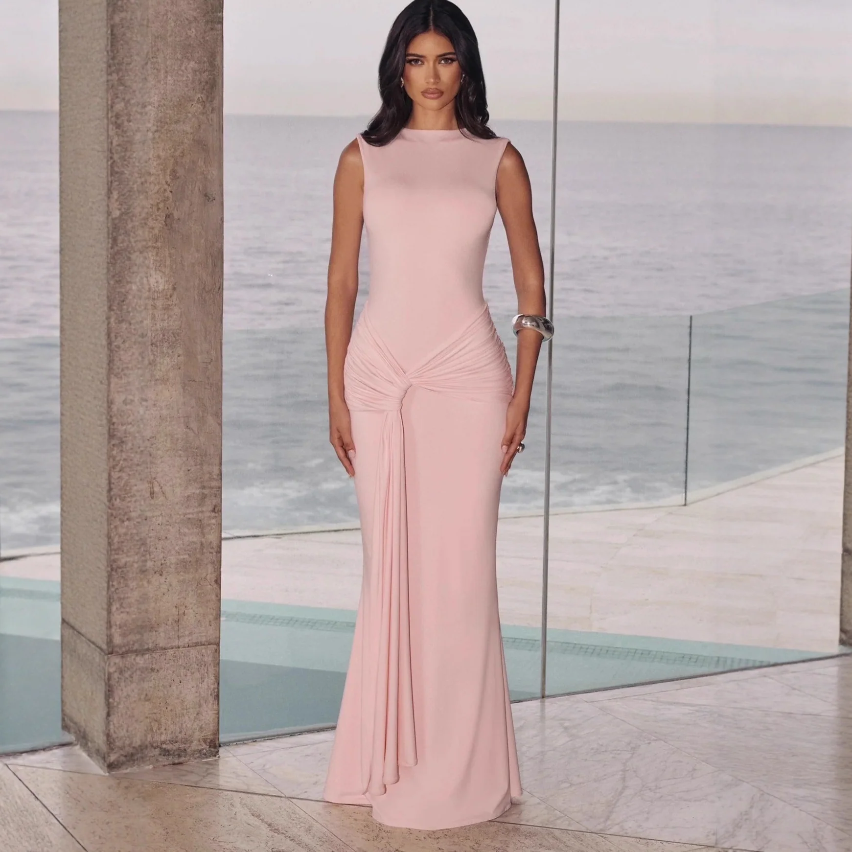 Pleated Vest Maxi Dress - Image 5