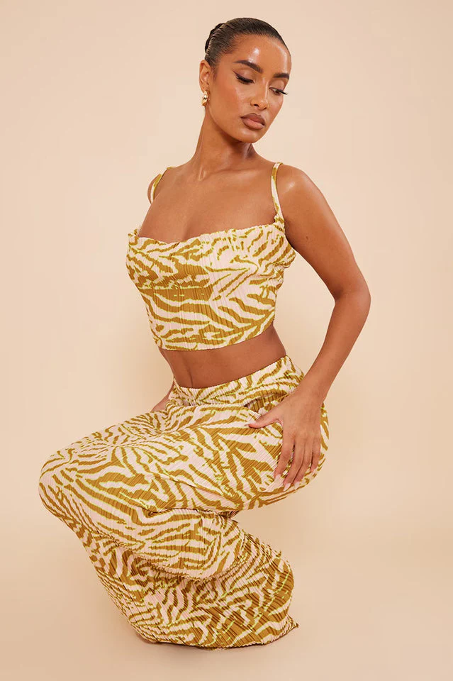 Plisse Strappy Cow Neck Top + Skirt Set - Image 19