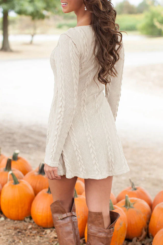 Plus Size Casual S-3XL Sweater Dress - Image 12